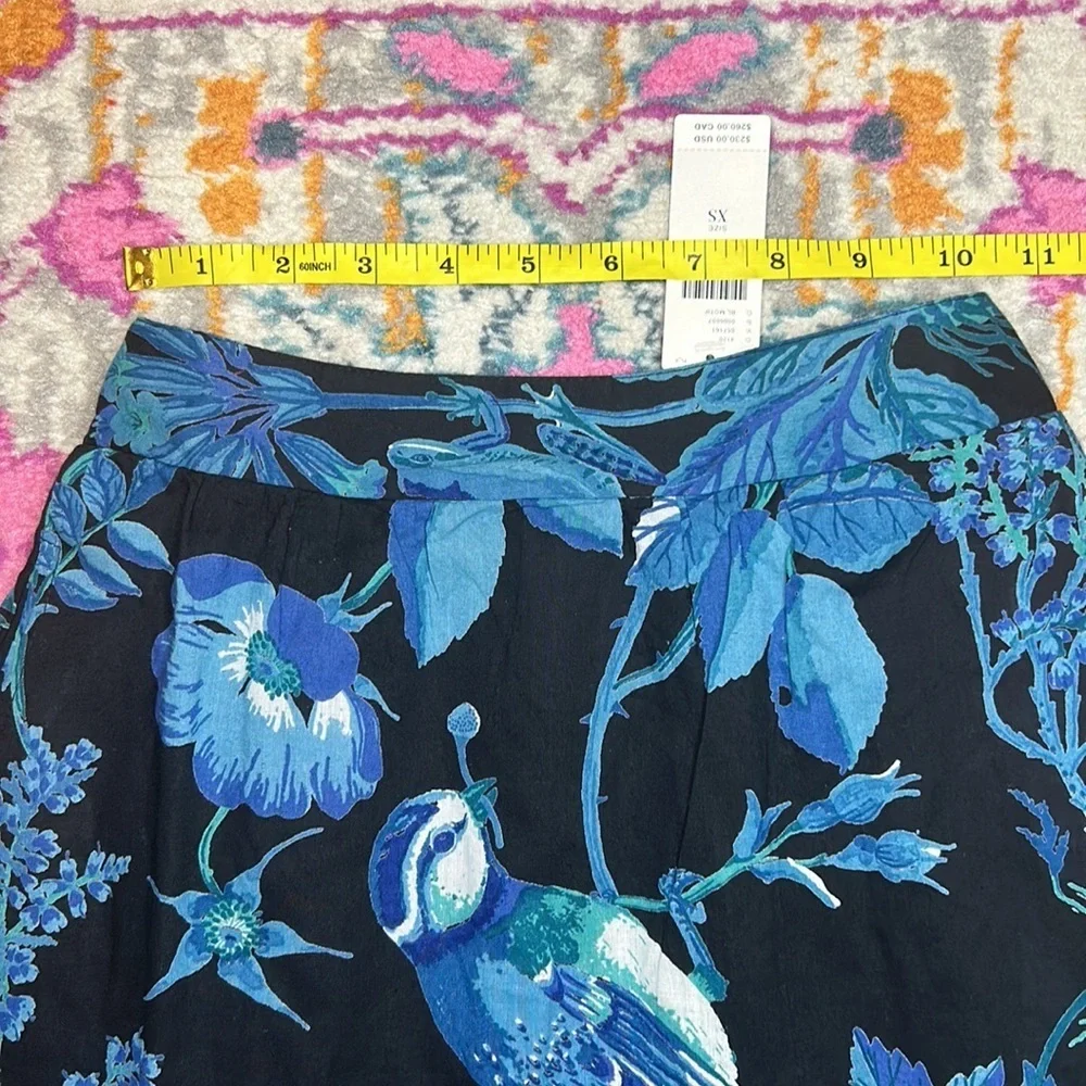 Anthropologie Banjanan Piper Skirt Floral Hedgerow Black NWT Size XS